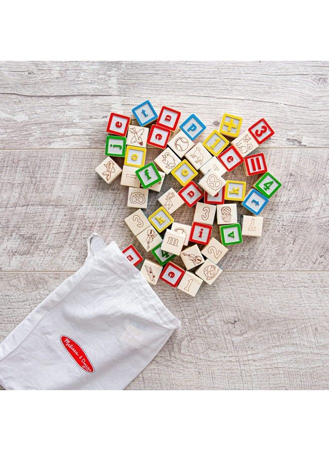 Melissa & Doug Deluxe Abc/123 1Inch Blocks Set With Storage Pouch (50 Pcs) Letters And Numbers/Abc Classic Wooden Blocks For Toddlers And Kids Ages 2+  - Image 5