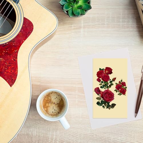 PLIGREAT 2 Pack Red Rose Guitar Headstock Guard Board Stickers Removable Guitar Decals DIY Gifts for Guitarist Bass Player Bandsman String Instrument Decoration Guitars Side Panel Stickers - Image 5