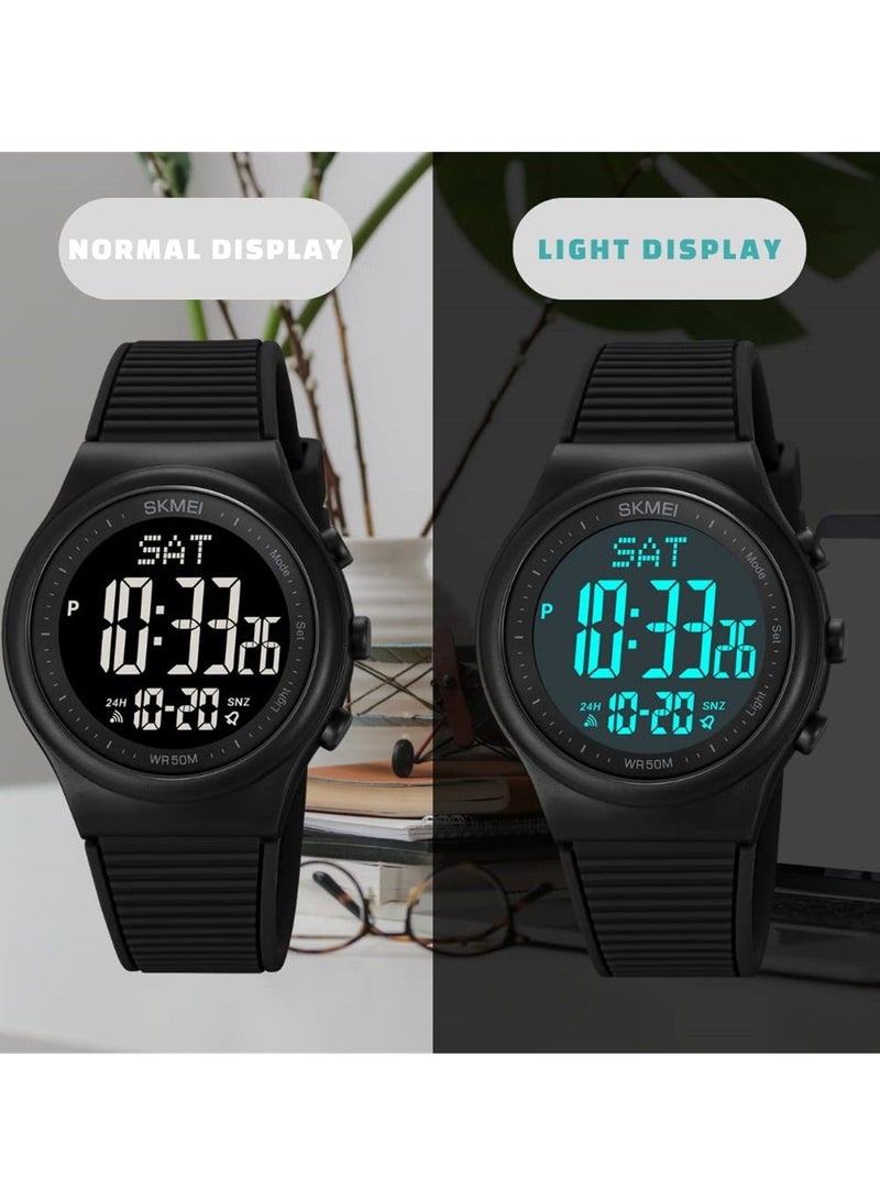 Y&D Waterproof Digital Sports Watch with Stopwatch, Unisex Outdoor Multifunction Wristwatch Luminous Display and Rubber Strap for Men Women  - Image 2