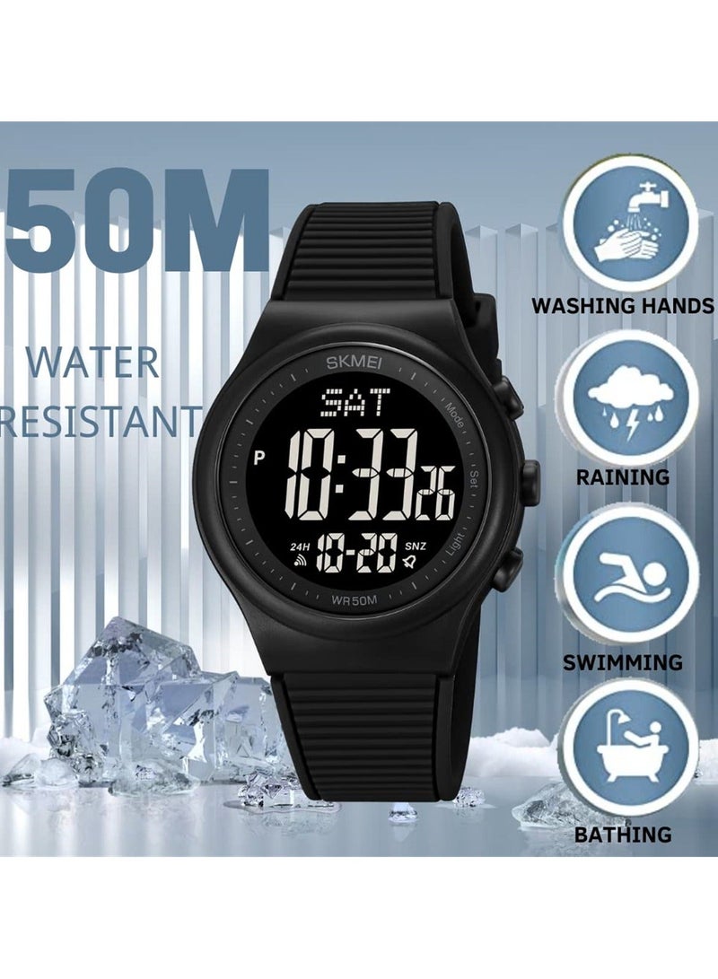 Y&D Waterproof Digital Sports Watch with Stopwatch, Unisex Outdoor Multifunction Wristwatch Luminous Display and Rubber Strap for Men Women  - Image 4