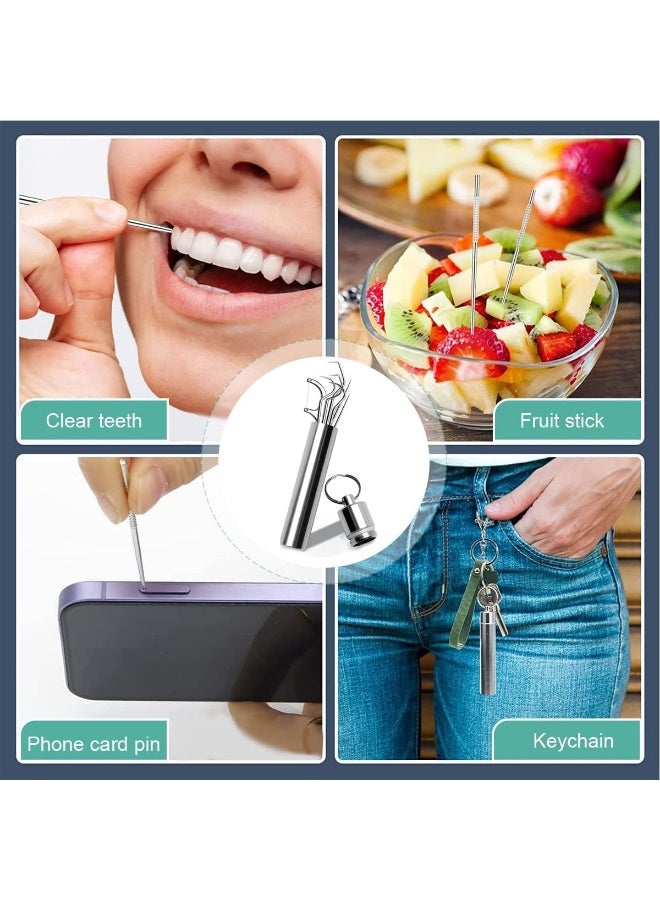 7 pcs/set Portable Stainless Steel Pocket Set Reusable Metal Toothpicks, Holder for Outdoor Picnic Camping Traveling Supplies - Image 4