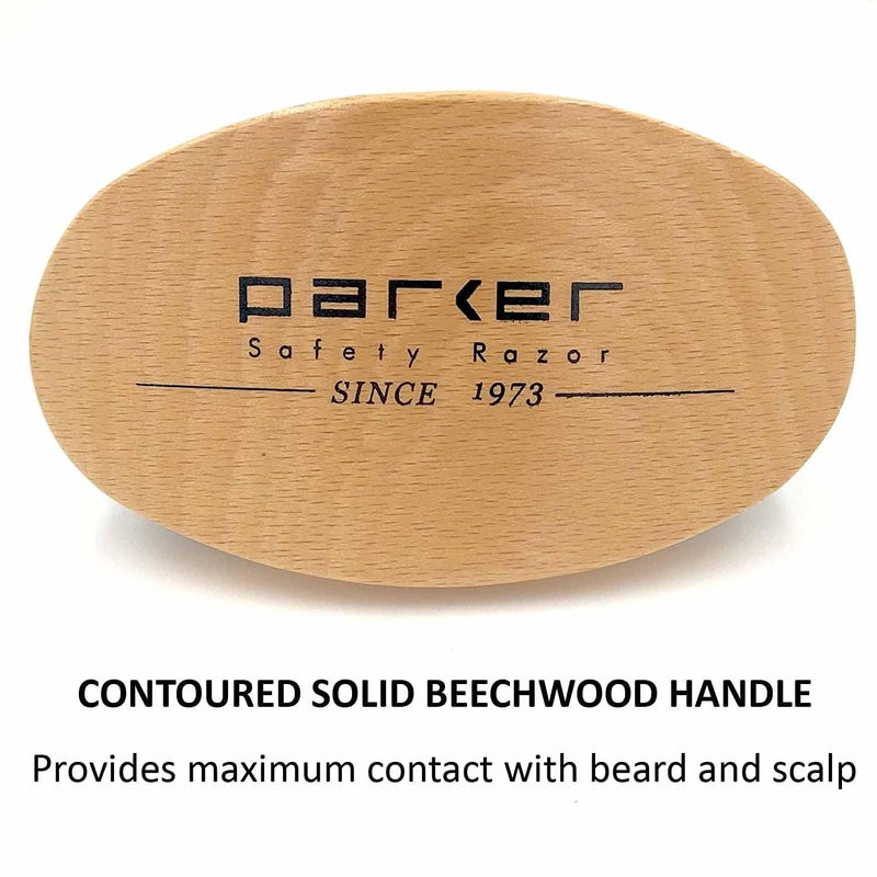 Parker Safety Razor Parker Natural Boar Bristle Military Style Hair and Beard Brush with Genuine Beechwood Handle, Perfect for Styling and Grooming of Hair and Beards - Image 4