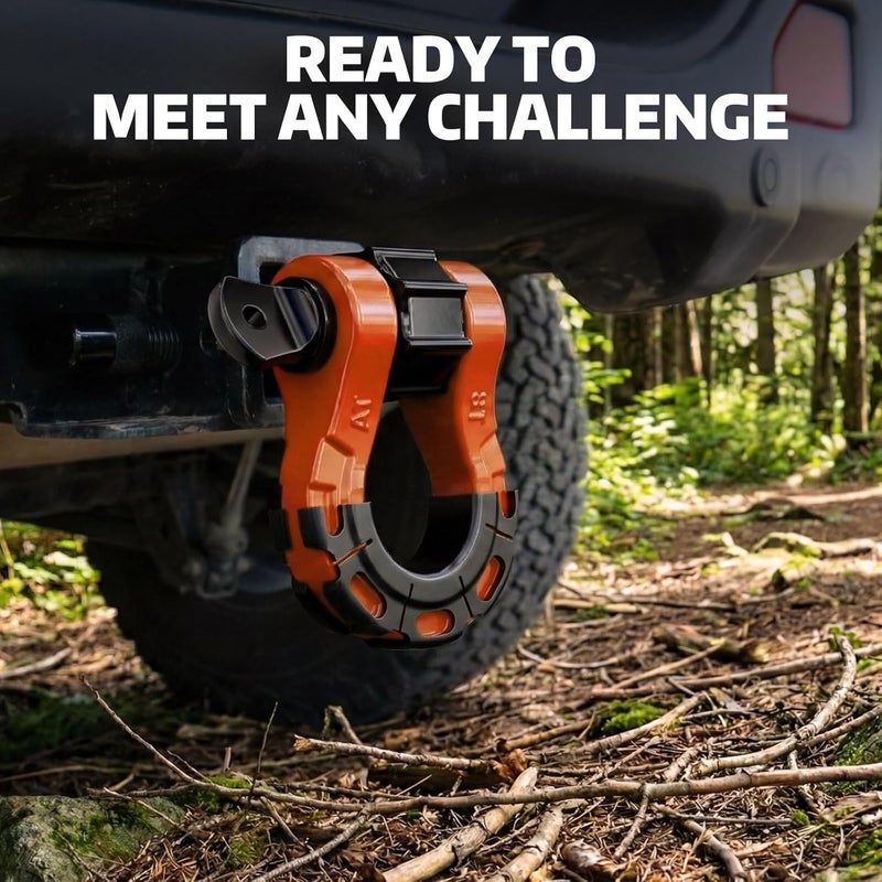 AUTOBOTS D Ring Shackles Heavy Duty(2 Pack) 68,000 lbs Capacity, Stronger Than 3/4" D Shackle, with 7/8" Screw Pin, for Tow Strap Winch Off Road Accessory Vehicle Recovery Orange - Image 3