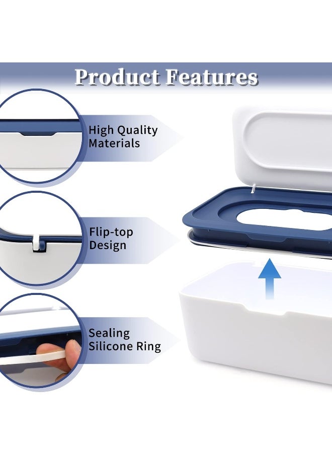 Lovppy 2Pcs Baby Wipes Dispenser, Diaper Wipe Holder with Lid, Refillable Wipes Case Container with Sealing Design, Flushable Wipes Pouch Case Storage Box for Bathroom, Keeps Wipes Fresh Easy Open & Close  - Image 3