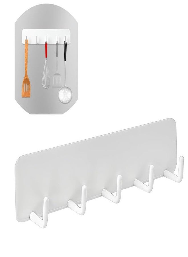 Feinerman Magnetic Hook Organizer Rail for Fridge and Kitchen - 5 Hook Strip with Strong Magnets Heavy Duty Key Hanger for Door, Bathroom, Office, Wall, No Drill Magnetic Hanger Bar for Storage - Image 1