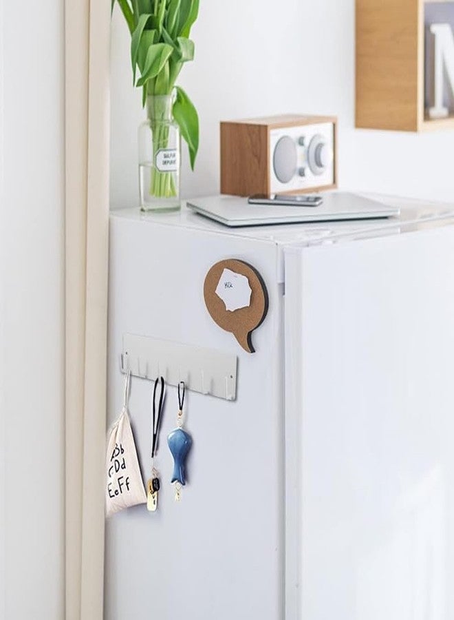 Feinerman Magnetic Hook Organizer Rail for Fridge and Kitchen - 5 Hook Strip with Strong Magnets Heavy Duty Key Hanger for Door, Bathroom, Office, Wall, No Drill Magnetic Hanger Bar for Storage - Image 2