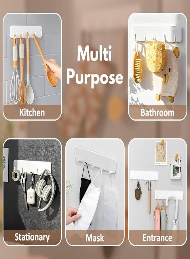 Feinerman Magnetic Hook Organizer Rail for Fridge and Kitchen - 5 Hook Strip with Strong Magnets Heavy Duty Key Hanger for Door, Bathroom, Office, Wall, No Drill Magnetic Hanger Bar for Storage - Image 5