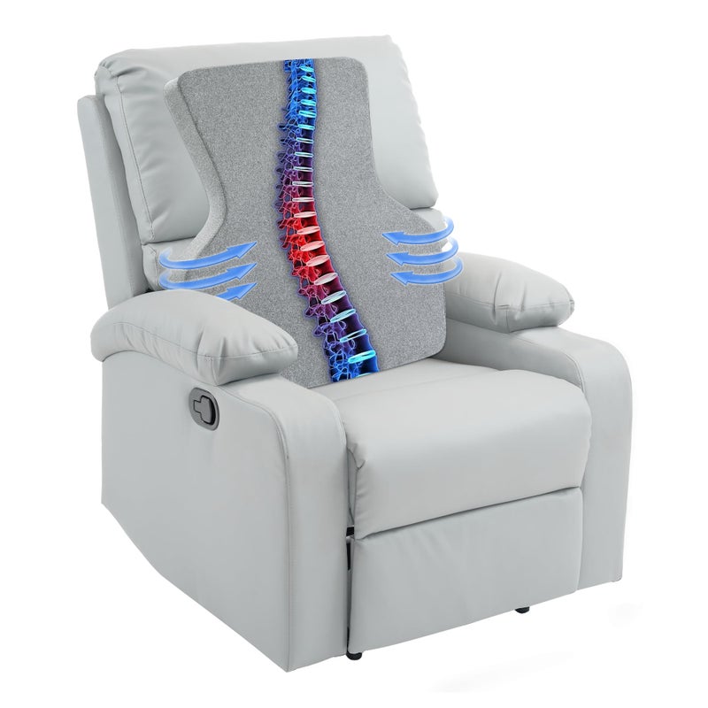 HOMBYS Ergonomic Lumbar Support Pillow for ReclinerMemory Foam Chair Back Support Cushion for ElderlyExtra Large Lumbar Support PillowLow Back Pain Relief CushionGrey