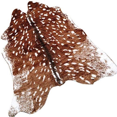 Faux Cowhide Area Rug Sika Deer Printed Hide Rug Animal Print Rug Faux Fur Area Rugs Carpet for Home Office Livingroom Bedroom
