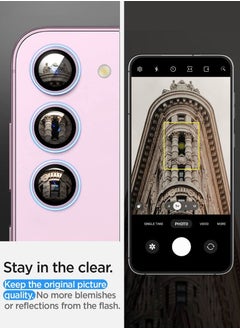 Spigen Glastr Ez Fit Optik Pro for Samsung Galaxy S23 and Galaxy S23 Plus (2 Pack) Camera Lens Screen Protector - Lavender  - Image 3
