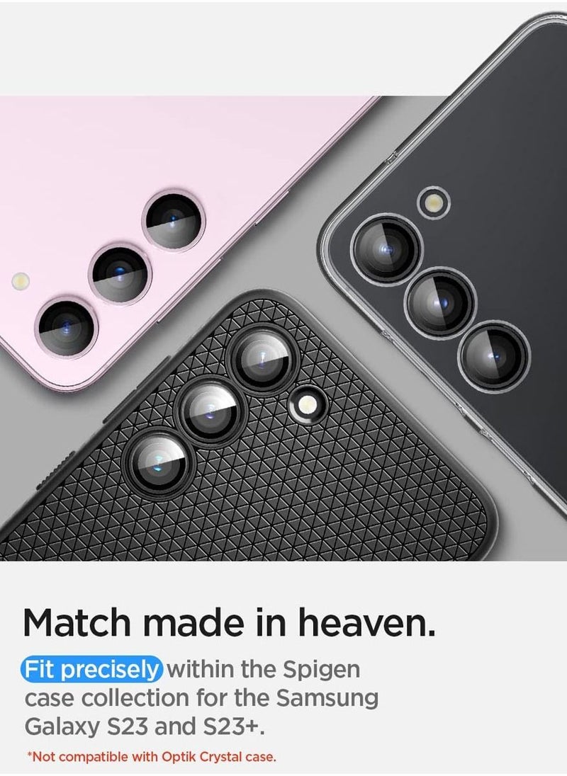 Spigen - Glastr Ez Fit Optik Pro for Samsung Galaxy S23 and Galaxy S23 Plus (2 Pack) Camera Lens Screen Protector - Lavender - Image 1