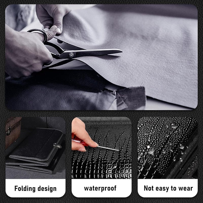 Car Trunk Organizer - 20 Inch Foldable Leather Storage Organizer for SUV, Small Trunk Organizer for Luggage and Accessories for Men Women Camping (Fire Black) - Image 5
