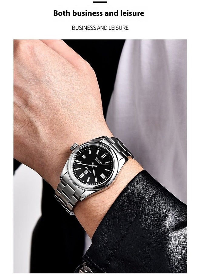 BENYAR ​​BENYAR Men's Mechanical Watch - Stainless Steel Silver Case, 30M Water Resistance, Classic Fashion Design, Business & Casual Style, Durable for Daily Wear & Special Occasions​​  - Image 2