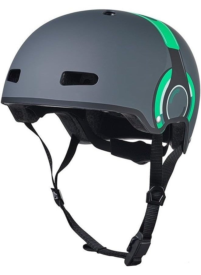 Micro Micro Headphone Kids Helmet Green (Medium) | Kids Helmet | Kick Scooter Helmets | Sports Helmet for Kids | Helmet with Adjustable Straps | Riding Kids Helmet | Kids Safety | Helmet for Kids  - Image 1