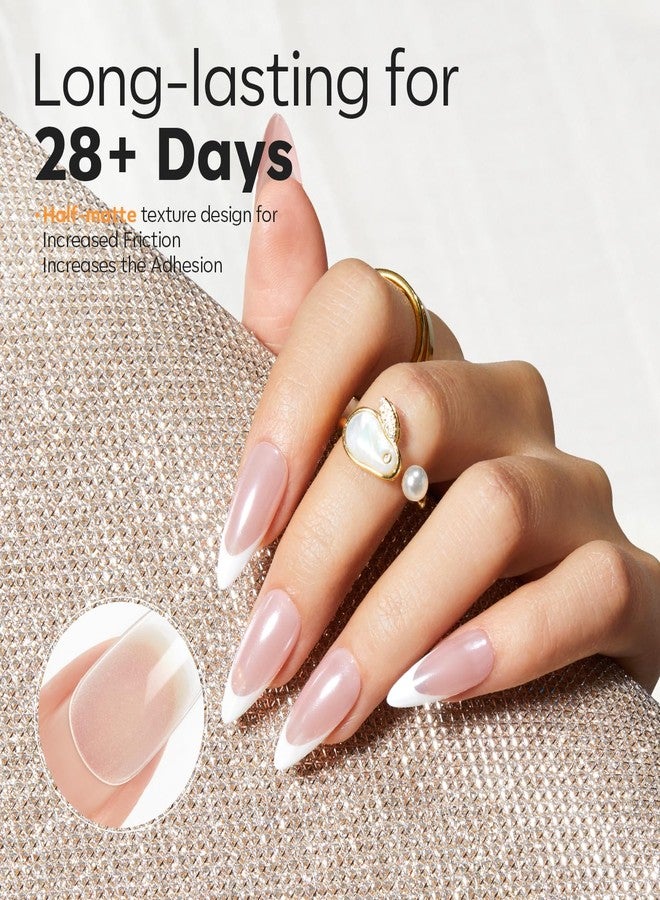 modelones Stiletto Medium False Nail Tips - 510 Pieces Pre-molded Gel Half Matte Full Coverage Clear Acrylic Kit Pressed For DIY Extension Salon 15 Sizes - Image 2