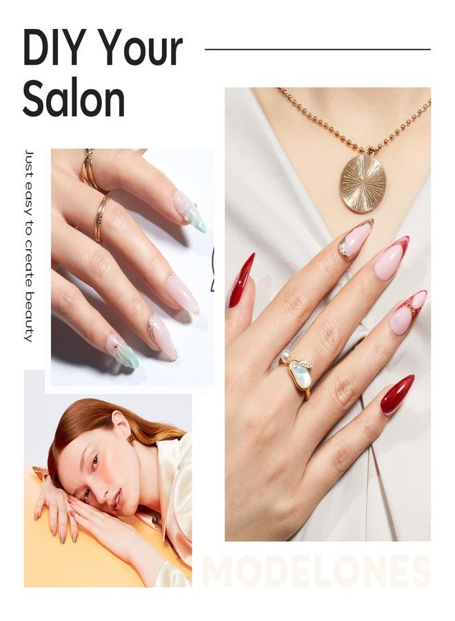 modelones Stiletto Medium False Nail Tips - 510 Pieces Pre-molded Gel Half Matte Full Coverage Clear Acrylic Kit Pressed For DIY Extension Salon 15 Sizes - Image 3