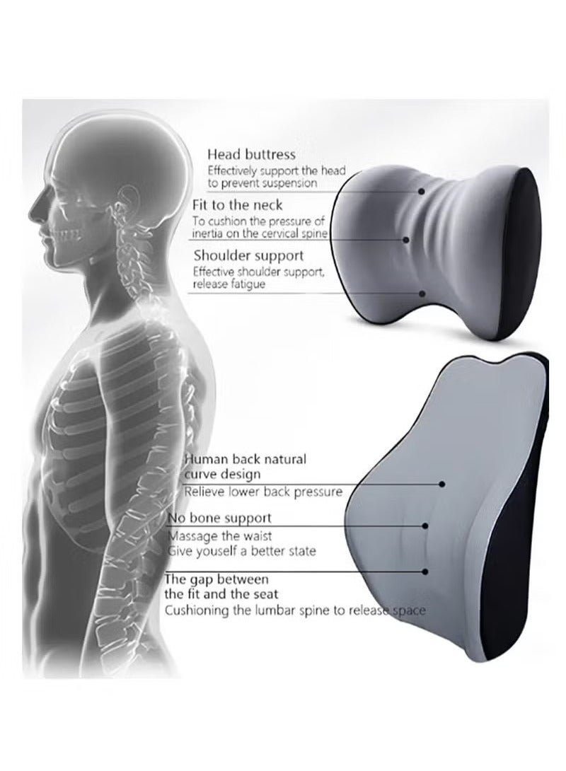 Car Seat Cushions, Lumbar Support Pillows and Car Neck Pillows,  Ergonomic memory foam car seat cushions and back support pillows to relieve sciatica,For Car For Office Chair Black - Image 5