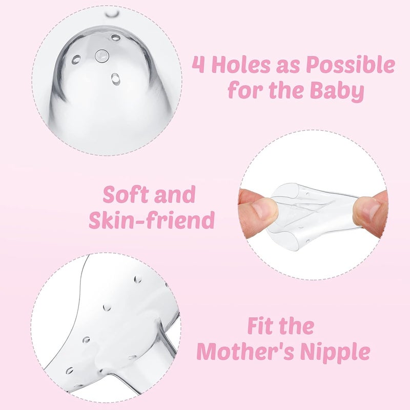 Nuanchu 12 Pieces Nipple Shields for Nursing Newborn Breastfeeding 20 mm Nipple Protectors Bulk with Clear Carrying Case Silicone Extender for Protecting Sore Flat or Inverted - Image 3
