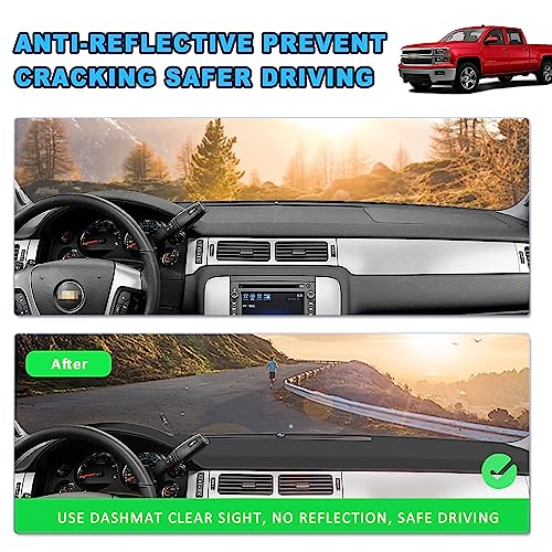 POSAID Dash Cover for 2007-2013 Chevy Avalanche Silverado 1500 LTZ, Dashboard Cover Mat for 2007-2014 Chevy Chevrolet Tahoe Suburban, 07-14 GMC Yukon Interior Dash Protector Cover Mat, Grey - Image 4