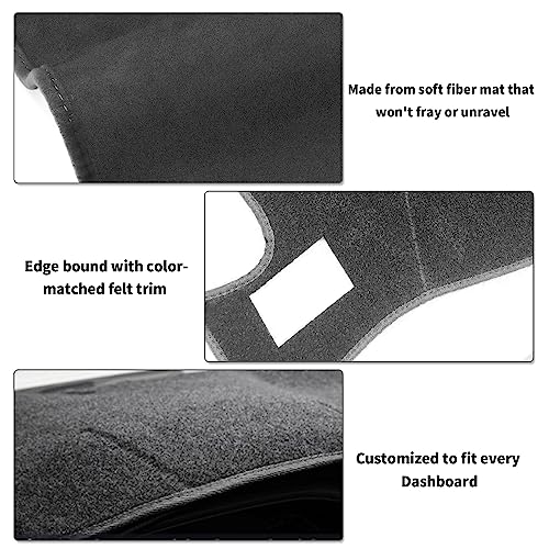 POSAID Dash Cover for 2007-2013 Chevy Avalanche Silverado 1500 LTZ, Dashboard Cover Mat for 2007-2014 Chevy Chevrolet Tahoe Suburban, 07-14 GMC Yukon Interior Dash Protector Cover Mat, Grey - Image 5