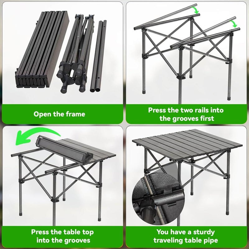 ECVV Foldable Outdoor Camping Table, 95×55×50cm, Lightweight Aluminum with Carry Bag - Image 5
