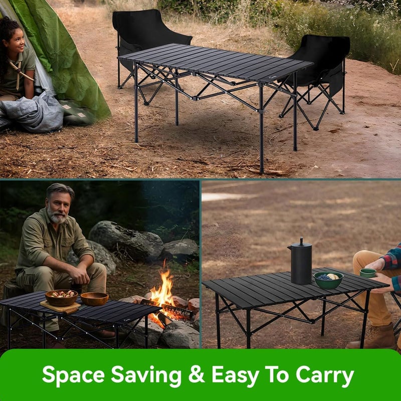 ECVV Foldable Outdoor Camping Table, 95×55×50cm, Lightweight Aluminum with Carry Bag - Image 4