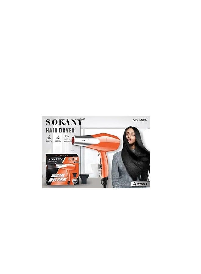 sokany For beauty and shine, Sokany SK-14007 hair dryer with 2000 watts - Image 2