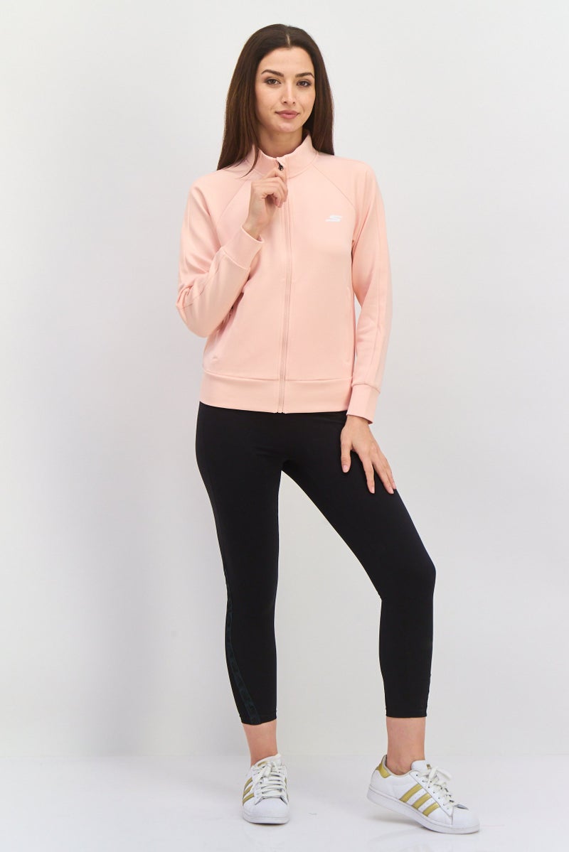 SKECHERS ملابس رياضية نسائية بأكمام طويلة مناسبة، وردي - Image 4