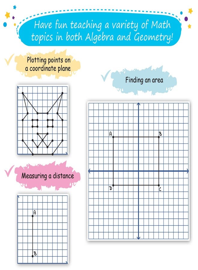 Simply magic Jumbo Magnetic XY Coordinate Dry Erase Grid - Write-On & Wipe-Off Magnetic Dry Erase Board Grid, Reusable Dry Erase Graph & Practice Board for Math Graphing, Classroom & Homeschool Supplies - 30x30 - Image 5