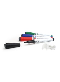 U Brands Low Odor Dry Erase Markers With Erasers, Medium Point, Assorted Classic Colors, With Gruv Marker Clips, 4-Count  - Image 2
