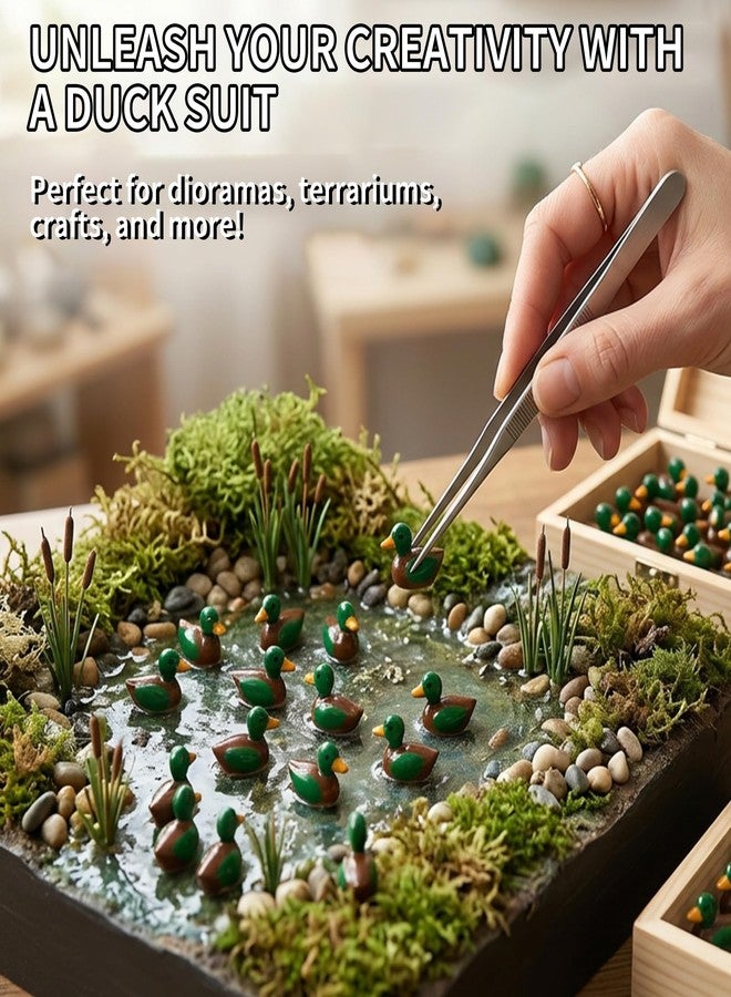 Furjane 50 PCS Mini Mallard Ducks Miniature Mallard Resin Duck Figurines Tiny Ducks Bulk for Micro Fairy Garden Hide Moss Landscape Terrarium Crafts Cake Toppers - Image 5