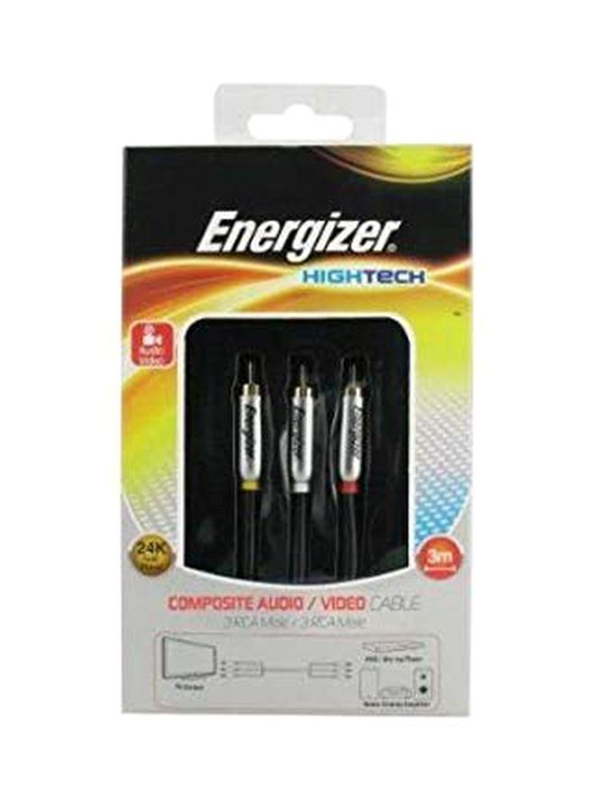 NIBEMINENT 3-Piece Hightech Audio/Video Cable Black/Silver/Gold - Image 2