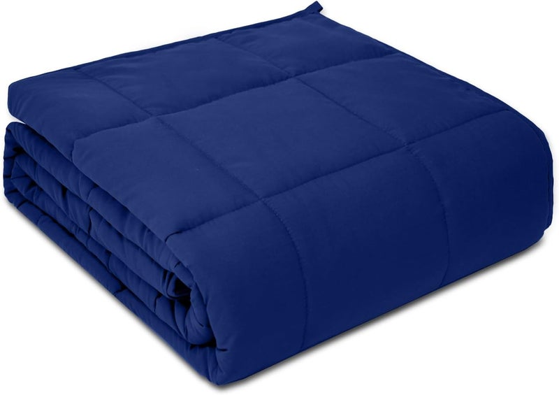 PRETTY NIGHT Transit damage minimized design Weighted Blanket Queen Size NavyBlue 60''x80''x12lbs Weighted Blankets for Adults Heavy Blanket is Comfortable and Cozy Elegant multi-option build - Image 1