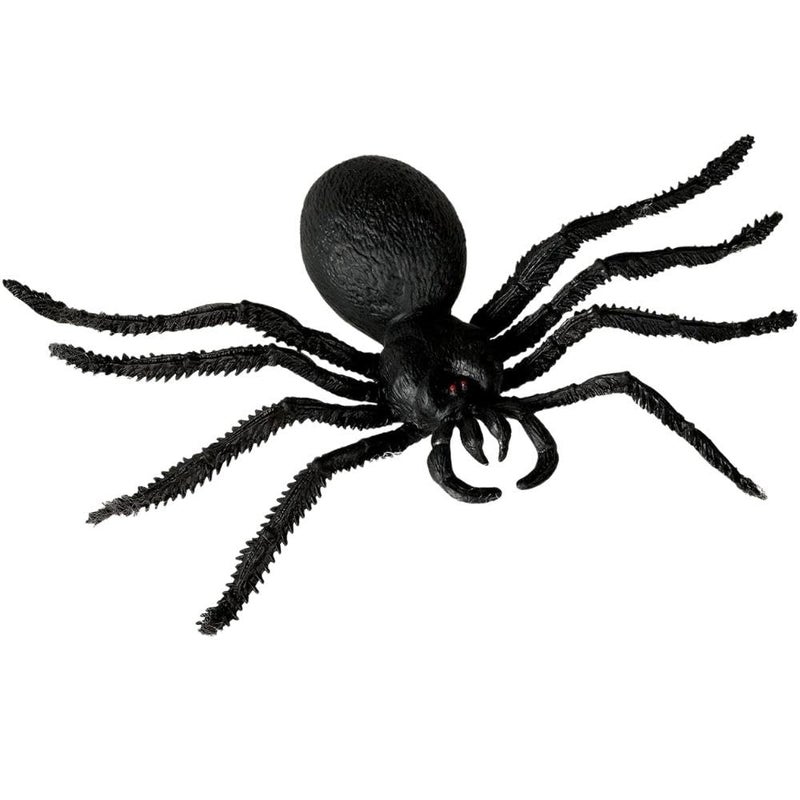 Amscan Black Big Plastic Spider & Polyester Web (7.5" x 6.25") - 1 Set - Realistic Design, Perfect Decoration For Halloween, Haunted Houses & Spooky Fun - Image 4