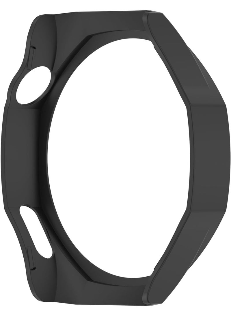 Coverage Case with No Screen Protector Compatible with Huawei Watch GT 5 Pro 46MM, PC and Real Glass Protective Case Cover Color Black. - Image 2