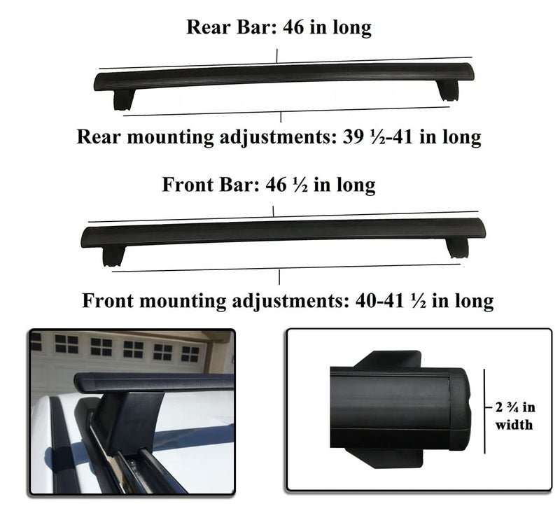 BRIGHTLINES Crossbars Roof Racks Luggage Racks Replacement for 2011-2021 Jeep Grand Cherokee with Grooved Metal Roof Side Rails - Image 5
