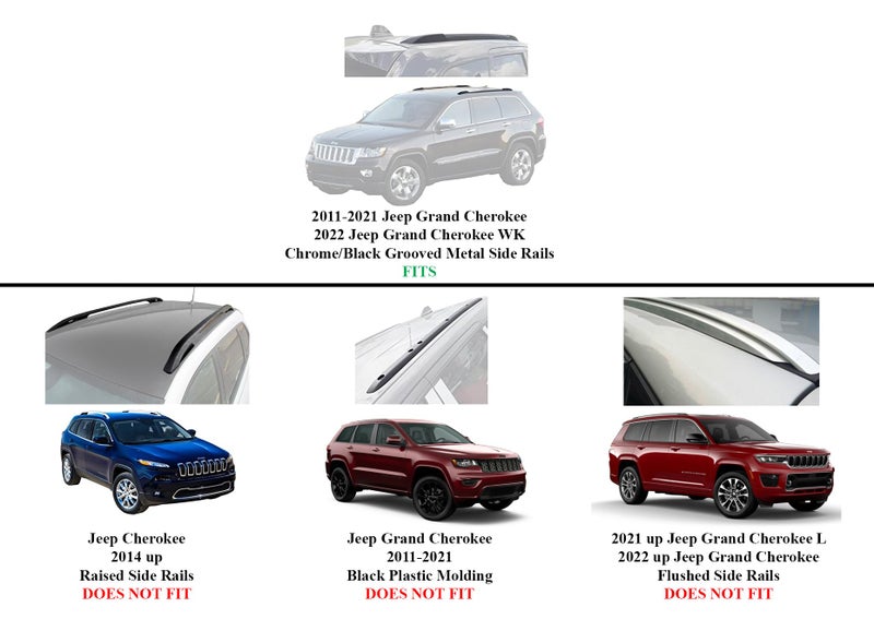 BRIGHTLINES Crossbars Roof Racks Luggage Racks Replacement for 2011-2021 Jeep Grand Cherokee with Grooved Metal Roof Side Rails - Image 4