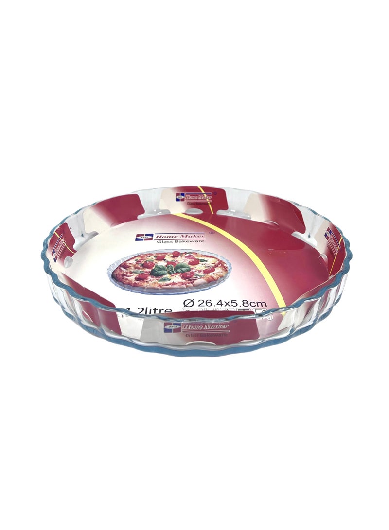 Homemaker Round Fluted Glass Baking Dish – 1.2 Liter Capacity – 26.4 cm Diameter – Elegant Oven-Safe Bakeware for Pies, Quiches & More - Image 4