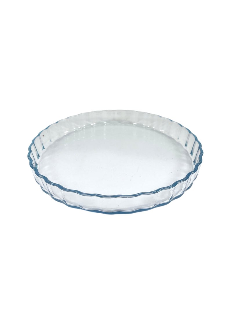Homemaker Round Fluted Glass Baking Dish – 1.2 Liter Capacity – 26.4 cm Diameter – Elegant Oven-Safe Bakeware for Pies, Quiches & More - Image 1