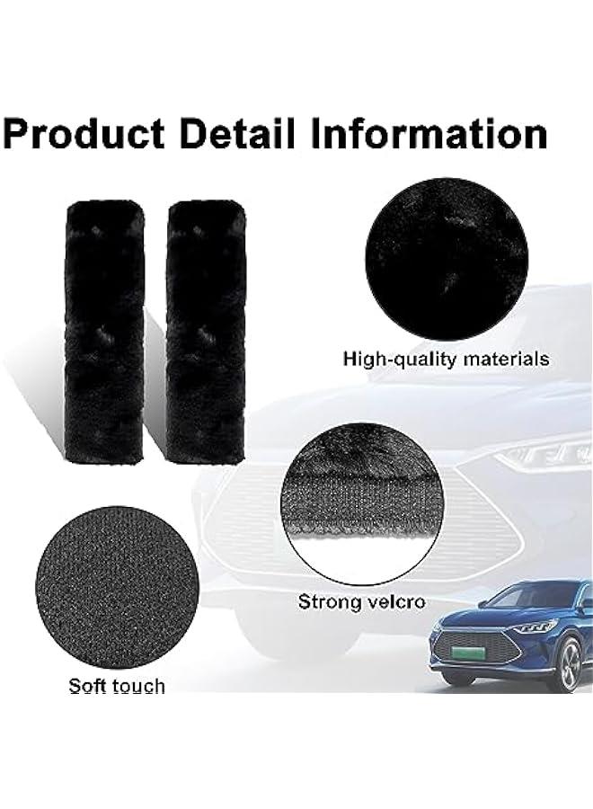 2 Packs Car Seatbelt Covers Shoulder Pad, Universal Soft Faux Sheepskin Shoulder Cover for Comfortable Driving, Fluffy Seat Belt Protector Help to Protect Your Neck and Shoulder (Black) - Image 3