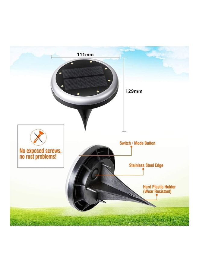 NIBEMINENT 4-Pieces Outdoor Solar Ground Light Black/Silver - Image 5