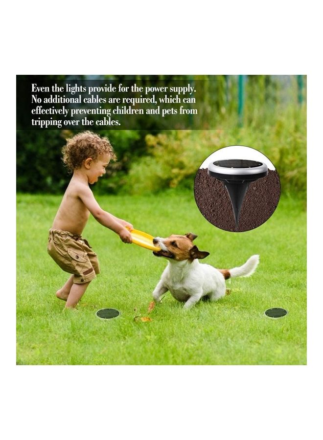NIBEMINENT 4-Pieces Outdoor Solar Ground Light Black/Silver - Image 4