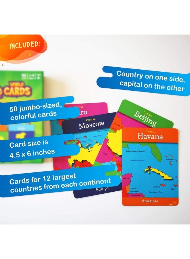 Geotoys Geocards, World Flash Cards Geography Game, Kid Card Games For Home, School, Countries And Capitals Flash Cards, Kids Game Ages 4 And Up - Image 5