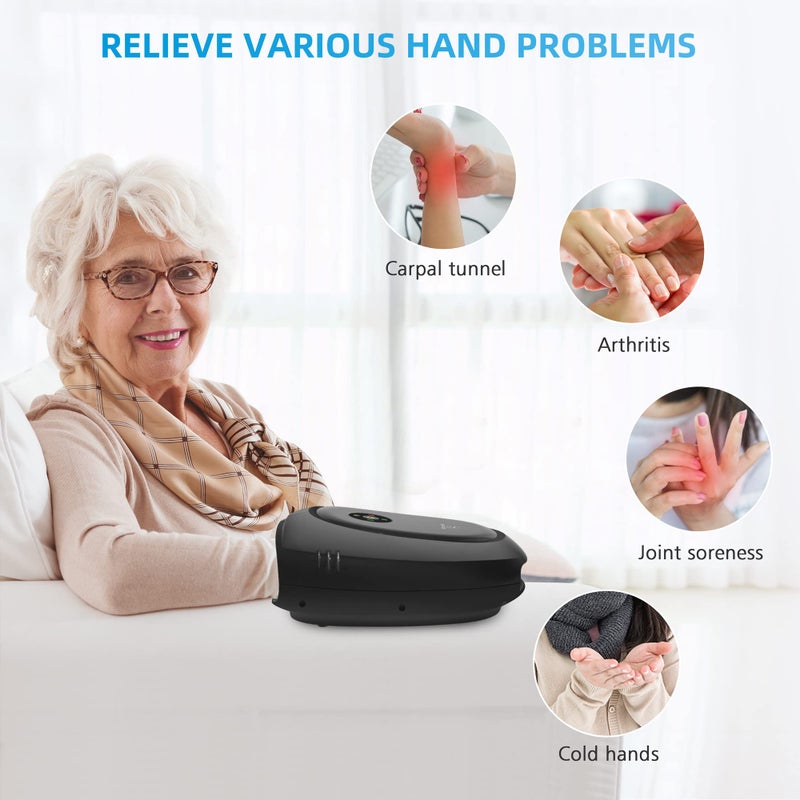 COMFIER Hand Massager with Heat and Compression, Cordless Hand Massager for Arthritis and Carpal Tunnel, Wrist, Finger Massage, Gifts for Mom, Dads, Women and Men (Black) - Image 5