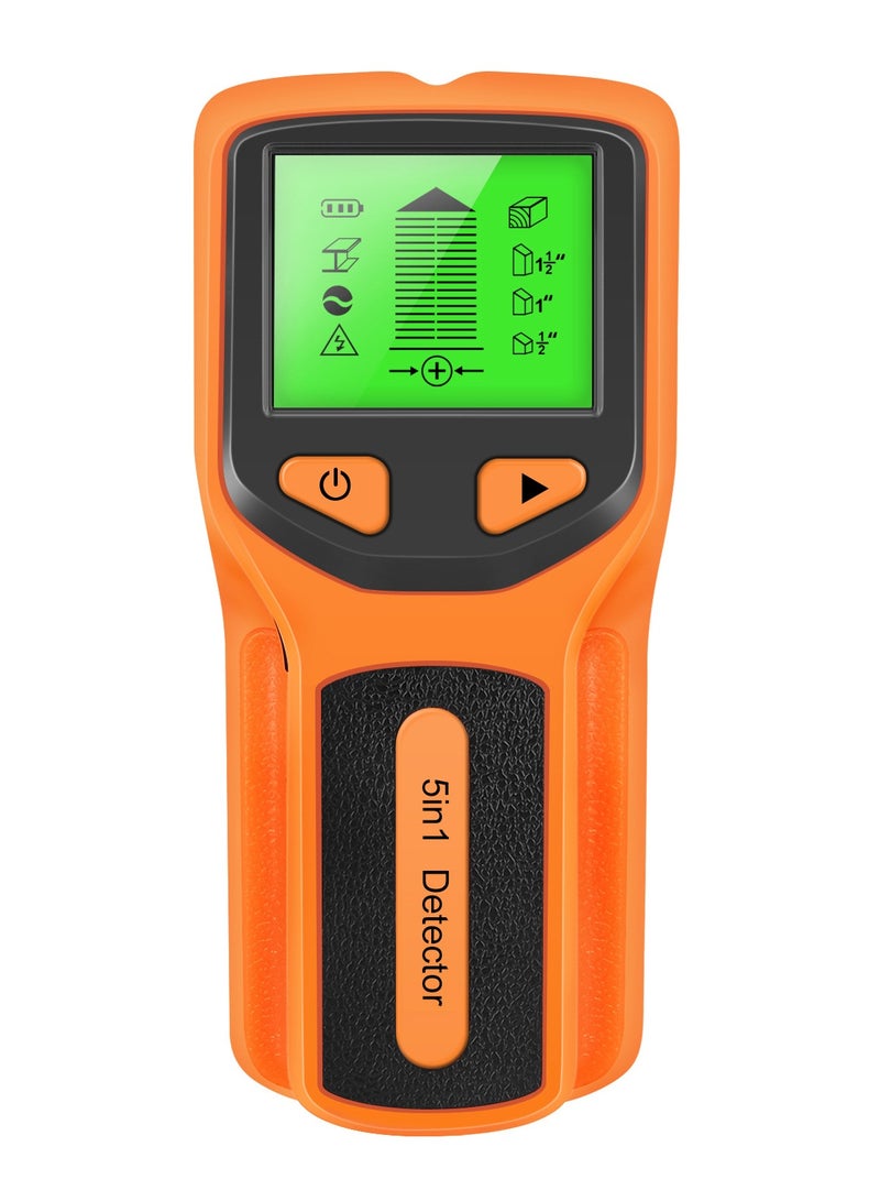 Stud Finder Wall Scanner - 5 in 1 Stud Detector with Intelligent Microprocessor Chip and HD LCD Display, Stud Sensor Beam Finders for the Center and Edge of Wood AC Wire Metal Studs Joist Pipe - Image 1