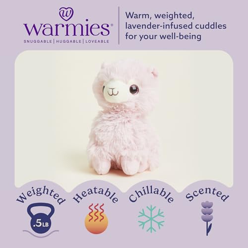 warmies Junior Microwavable & Weighted Stuffed Animals, Pink Llama - Heated Stuffed Animal Plushie for Warmth & Comfort - Cute Soft Plush Toys for Adults & Children (Boys, Girls, Babies & Toddlers) - Image 2