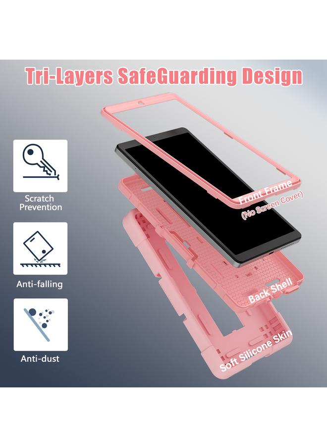 S-TOP Case For Lenovo Tab M8 4th Gen Contrast Color Silicone Hybrid PC Tablet Case with Holder - Image 3