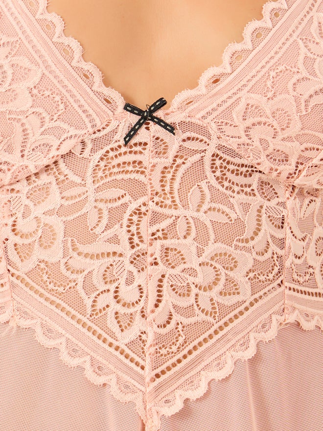 Styli Styli Lace Panel Babydoll with Briefs  - Image 2