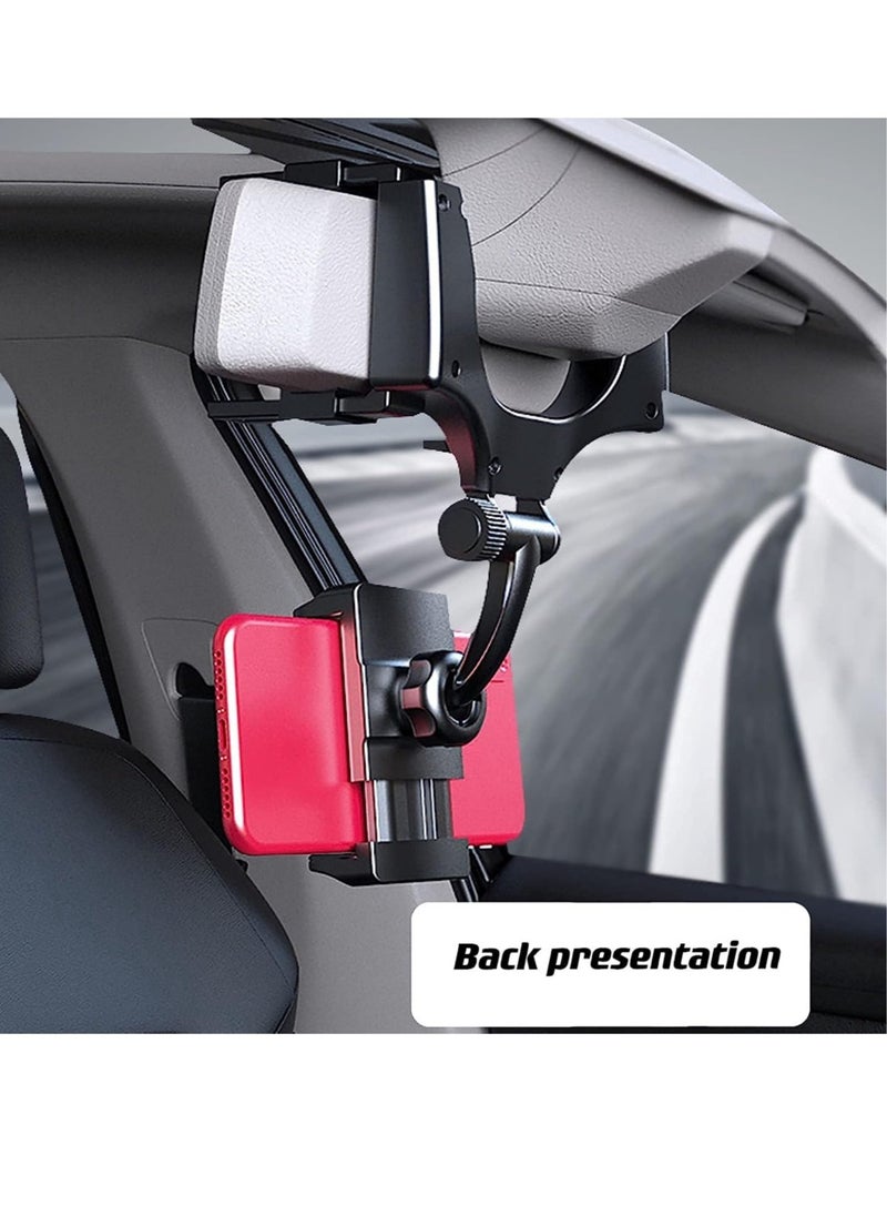 ELTRAZONE - Rear View Mirror Car Mount Phone Holder Stand with 270° Swivel and Adjustable Clips - Image 1
