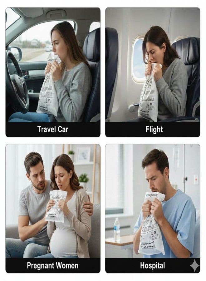 DAYNACARE Lemon Scented Travel Motion Sickness Vomit Bags (1000ml) | Nausea Bags | Aircraft & Car Sickness Bag | Good for all Ages Kids, Adults, Pregnant Women & Emergency Use| (Pack of 10) - Image 4